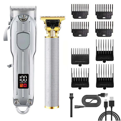 Professional Hair Clipper & Trimmer Set for Men – 3-in-1 /2-in-1/1pc Electric Beard Shaver, Haircut Machine with LCD Display, USB Rechargeable, Multiple Guide Combs, Barber Kit for Home & Salon Use