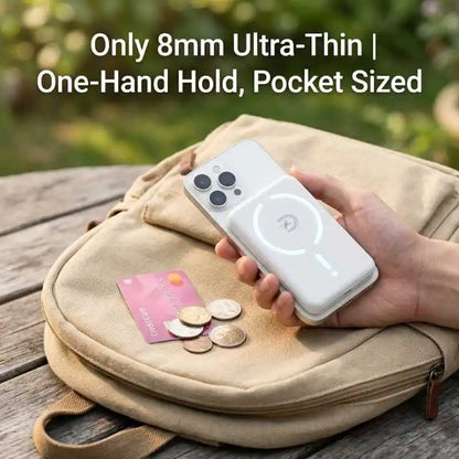 Ultra Slim 10000mAh Magnetic Power Bank 15W Wireless 25W PD Fast Charge Portable Battery Pack for iPhone 17 16 15 14 MagSafe Compatible