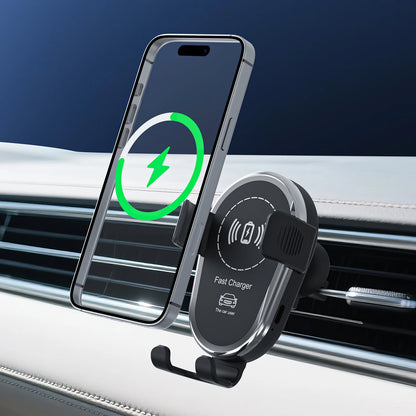 Wireless Car Charger Magnetic Air Vent Fast Charging Phone Holder for iPhone 17 Pro Max 16 15 Samsung Android Phones