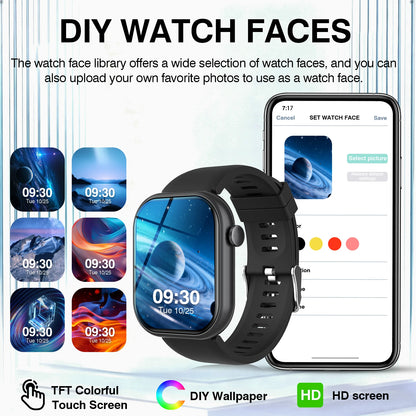 2026 New Smart Watch,HD Touch Screen Smart Watch,Wireless Call, Music Control, Fitness Tracker, Remote Camera, Multi-Sport Modes, Sedentary Reminder,  Suitable for Android & IPhone