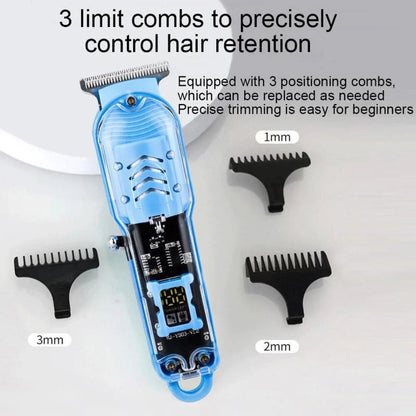 Hair Cut Machine Rechargeable Hair Clippers Transparent Professional Clippers Electric Hair Trimmers Shaver for Men Cordless