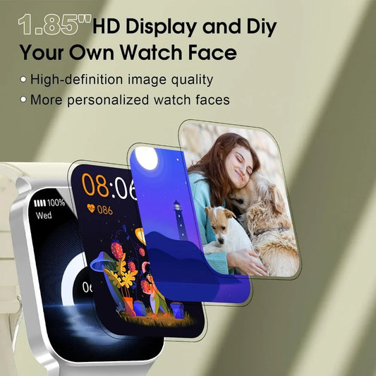 HD Screen, Bluetooth Smartwatch: HR Monitor, Sleep Tracker, 110+ Sport Modes, Water-Resistant Fit Watch for Android/iOS
