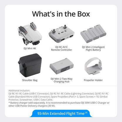 DJI Mini 4K Drones with a Camera | Drone 4K Professional Imaging Ultra-Light 4K 30FPS 3-Axis Gimbal 31Mins Flight 10KM Transmission 3 Batteries