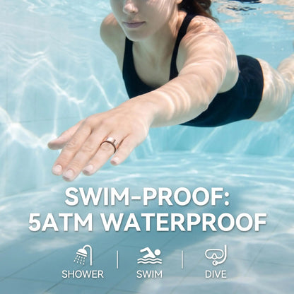 Smart Ring Stainless Steel Fitness Tracker, Bluetooth Health Ring with Heart Rate, Blood Oxygen SpO2 & Sleep Monitoring, IP68 Waterproof Smart Ring for Men Women, No Monthly Subscription, iOS Android Compatible