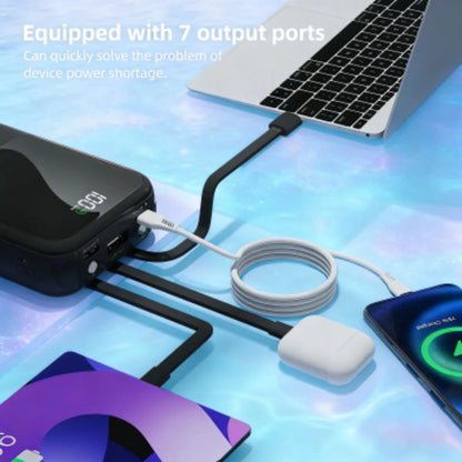 Mini Power Bank with Built‑in Cables, Large Capacity, Compact & Portable Mobile Charger