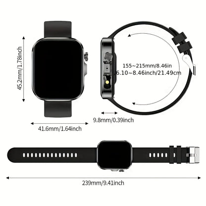 New 2026 Smartwatch, 2.01-inch HD Large Screen, Unisex, with Multiple Sports Modes/Call Reminder/Message Alerts/Remote Camera/Music Playback, Long-Time Sitting Reminder, Weather Forecast Function, AI Voice, Stylish Smartwatch