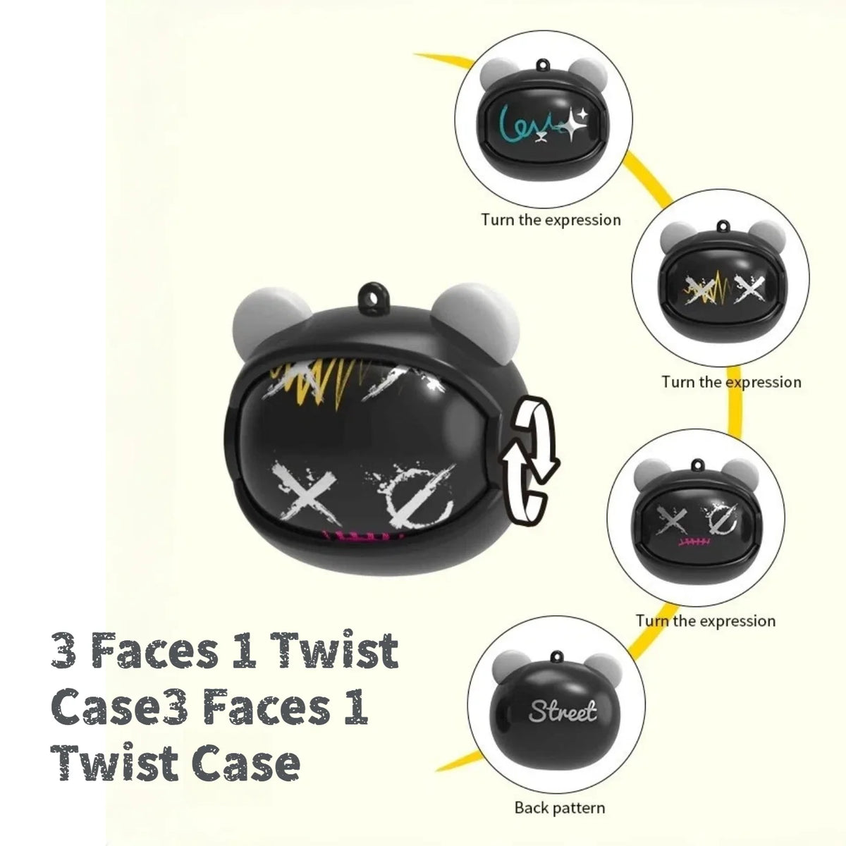 Mini Bluetooth Speaker 5.3 Cute Bear Cartoon Portable Wireless Speaker 28mm Driver HiFi Sound Type-C Rechargeable Outdoor Music Player with Hook