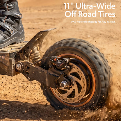 Off Road Electric Scooter, 1200W 25Miles Range 31 MPH,11" All Terrain Tire, Double Suspension,Disc Brakes Dual Suspension E-Scooter for Adults