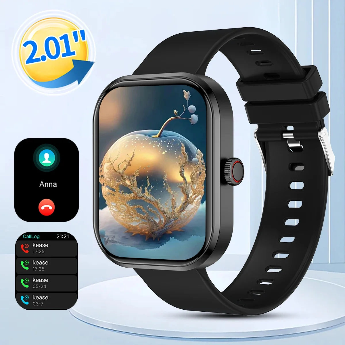 2026 Smart Watch with Wireless Calling, Weather Forecast & Sports Mode, DIY Wallpaper SMS Alerts Silicone Strap for Men Women