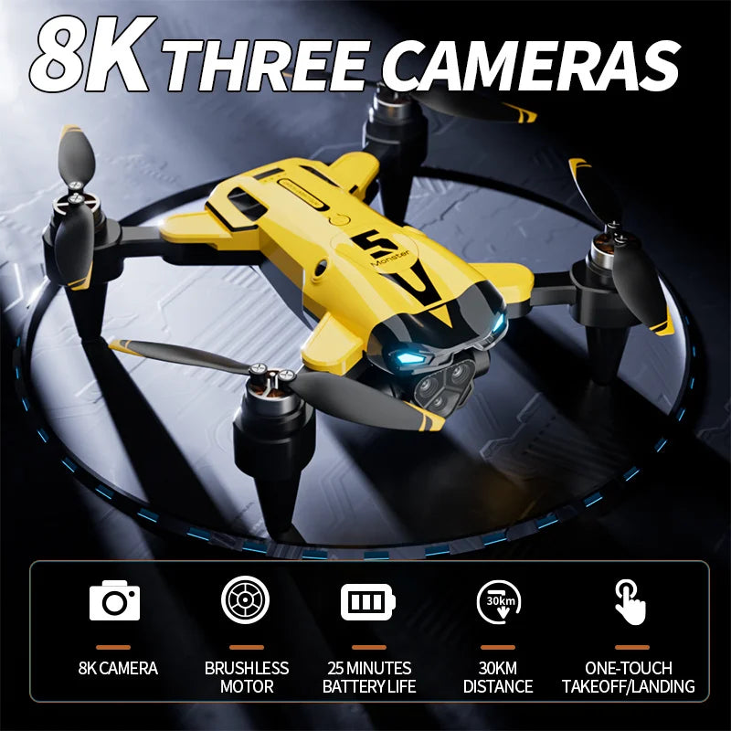 Folding RC Drone Modular 2000mAh Battery Long Flight Time Low Noise Durable Body Downward Lens Auxiliary Camera Wind Resistant Hobby Drone