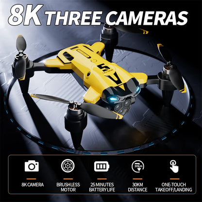 Folding RC Drone Modular 2000mAh Battery Long Flight Time Low Noise Durable Body Downward Lens Auxiliary Camera Wind Resistant Hobby Drone