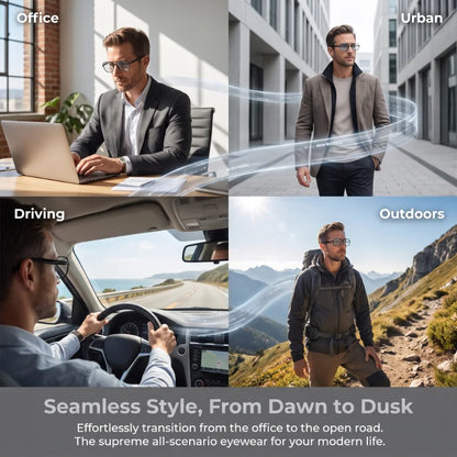 AI-powered smart glasses with metal double-bridge frames, magnetic charging, and color-changing lenses; multifunctional audio glasses with built-in microphone and speaker, suitable for casual travel and everyday office use