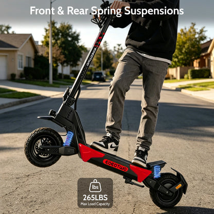 EOEOTWO Electric Scooter, Up to 28 MPH, Long Rang, Dual Suspension & Braking System, Fast Charging, Scooter for Adults, UL Certified