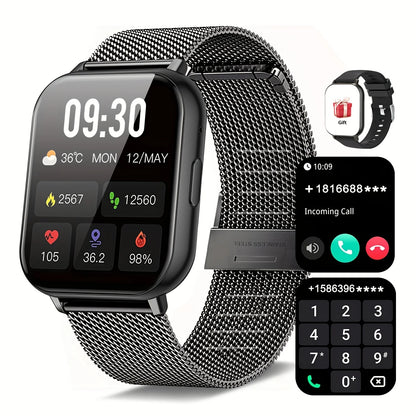 Sports Smart Watch, 1.83inch Full Touch Screen Display with Message, Answer Make Call Smartwatch, Sleep Monitoring, Sports Pedometer, Information Alerts, for iPhone Android Phones, Smartbands Fitness Watch for Women Men Frien