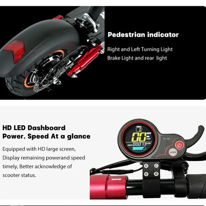 Factory Direct Seated Electric Scooter 800W 48V 13Ah Battery 35-40KM Range 150KG Load Foldable Electronic for Adults Travel