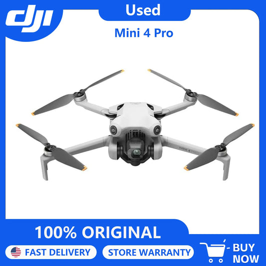 Used DJI Mini 4 Pro Drones with Camera for Adults 4K, 34 Mins Flight Time, 20km Max Video Transmission Distance, Omnidirectional Vision Sensing, Mini Drone for Beginners