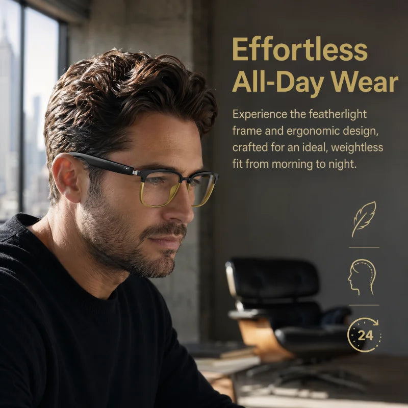 SMART BLUETOOTH GLASSES, PHOTOCHROMIC AUTO LIGHT‑ADJUSTING LENSES WITH TOUCH CONTROL, HANDS‑FREE CALL & MUSIC EARPHONE GLASSES FOR DRIVING CYCLING OUTDOOR WORK DAILY USEe