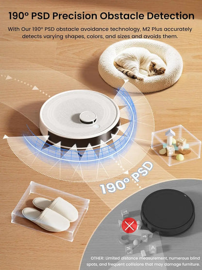 Lefant   M2L Plus Robot Vacuum and Mop, 40-Day Self-Emptying, 6000Pa Strong Suction, Customized Cleaning, Multi-Floor Mapping, 130 Min Runtime, 2.4G/5G WiFi/Alexa/APP/iWatch
