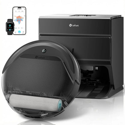 Lefant  M5 Robot Vacuum and Mop, 18000Pa Suction, PSD 2.0 Obstacle Avoidance, All-in-One Robot Vacuum 120 Day Self-Emptying, Self Cleaning Mop, Auto Drying, Supports 2.4G/5G WiFi,
