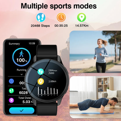 Smart Watch, Wireless Call/Dial, Multi-Sport Mode, Multiple APP Reminders, Suitable for Men and Women, Compatible with IPhone/An
