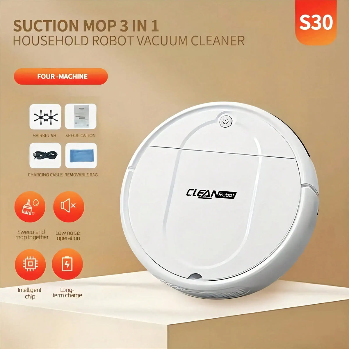 This Robotic Vacuum Cleaner And Mop Combo Is Suitable For Both Wet And Dry Cleaning, Offers Multiple Cleaning Modes, And Is A 3-In-1 Robot Vacuum Cleaner With Automatic Charging.