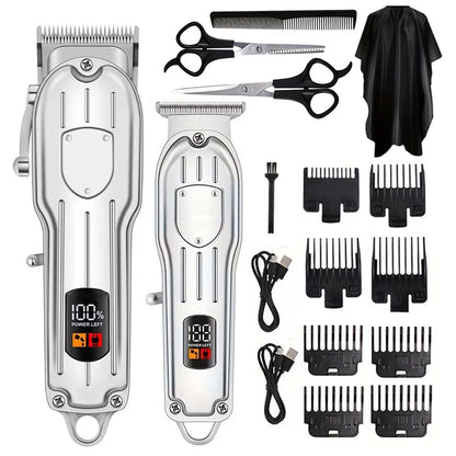 Professional Cordless Hair Clipper Set with Digital Display, T-Blade Trimmer & Hair Clipper &  Guide Combs Hair Grooming for Men’s  Barber Salon-Grade Haircutting at Home Gifts for Men