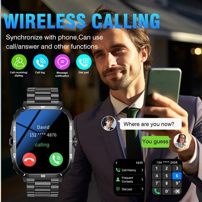 New Full-Touch High-Definition Men'S and Women'S Sports Smartwatch Features ,Wireless Dialing, Answering Calls, Motion Tracking,  Music Control. Suitable for Android & Iphone,Christmas/New Year/Birthday Watch Gifts