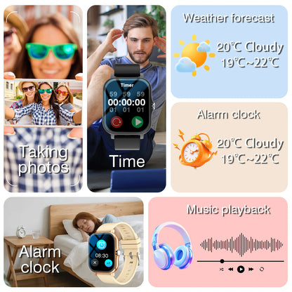 [Smart Watch For Men/Women] Jinmiyun HOT 1.83-Inch Smart Watch, Supporting Wireless Calls (Answering/Dialing/Rejecting Calls), Suitable for Men And Women, Fitness Activity Tracker, Supporting Multiple Sports Modes/Remote Shut