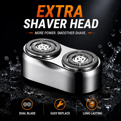 Mini Electric Shaver for Men Portable Rechargeable Beard Shaver USB-C Waterproof Dual Blade Razor with LED Display Travel
