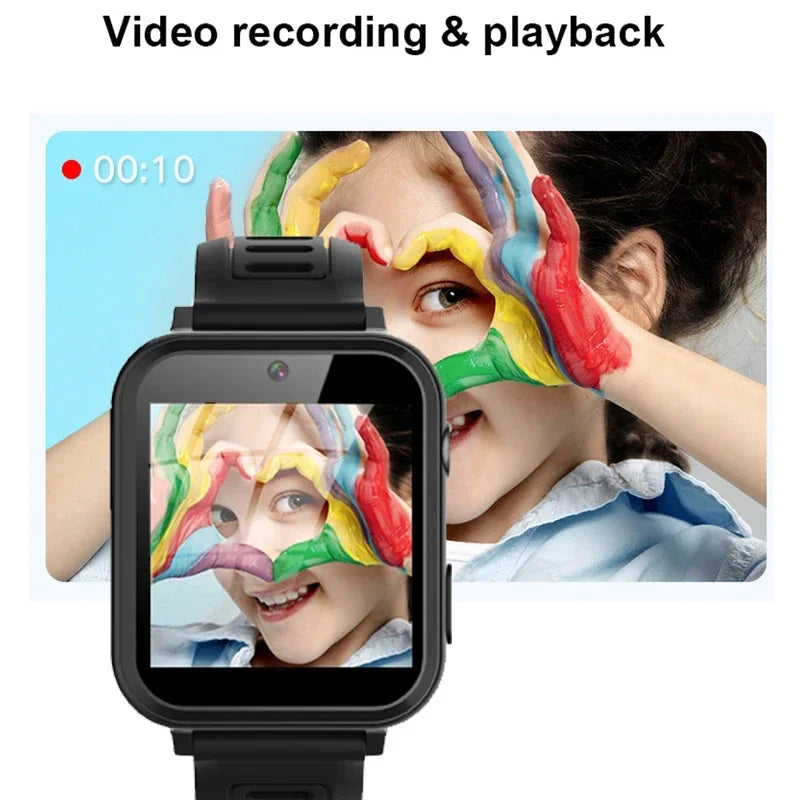 New Kids Smartwatch Features Wireless Calling, Wireless Music Playback, Call Reminders, Remote Photo Capture, Music Control, Weather Updates, A Calculator, and A Flashlight Function, Making It A Perfect Birthday