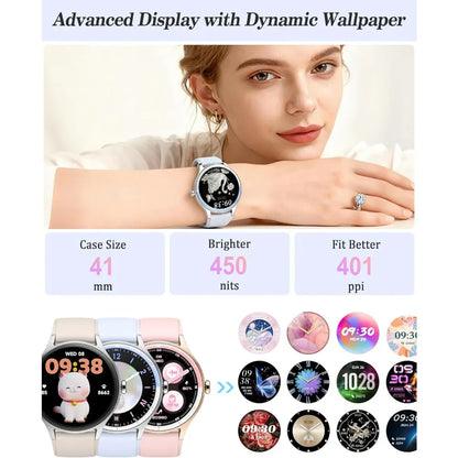 1.27" Fitness Watch with Call, Health Tracking, AI Voice, Waterproof, Calculator, Calendar, Games for Men and Women