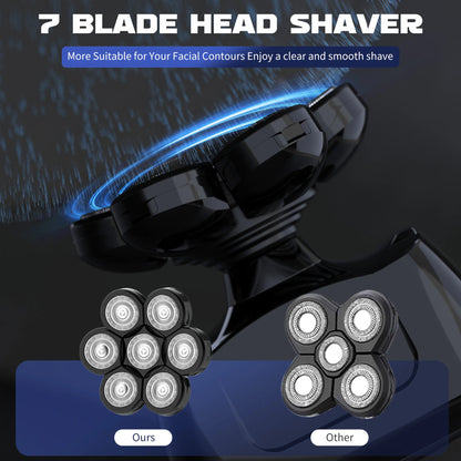 SEJOY Electric Shaver for Men 7D Magnetic Floating Wet/Dry Head Razor Hair Trimmer USB Rechargeable LED Display Beard Trimmers
