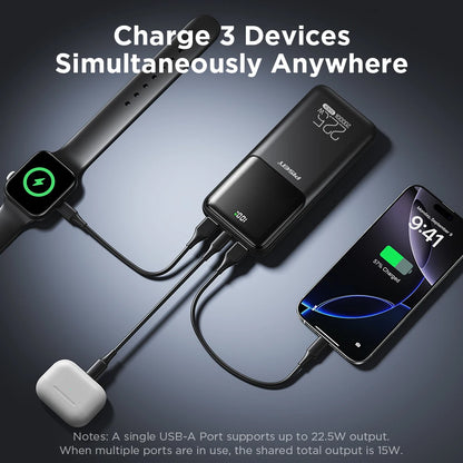 PISEN 20000mAh PD 20W Quick Power Bank SCP 22.5W Portable Powerbank Fast Charging External Battery For Huawei iPhone Xiaomi
