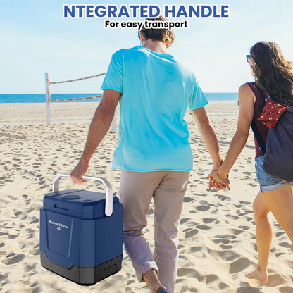 35 Quart (33 L) Electric Cooler & Warmer, Portable Car Refrigerator With Automatic Locking Handle, 12V Car Cooler for Vehicle & Trucks, 110V AC Home Power Cord, Plug In Coolers