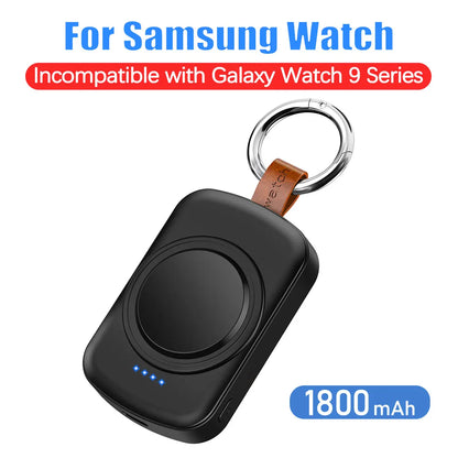 1800mAh Magnetic Wireless Portable Watch Type-C Fast Charger for Samsung Galaxy Watch 8/8 Classic/7 Ultra/6 Classic Fast Charging