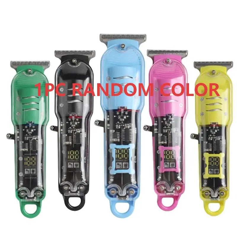 Hair Cut Machine Rechargeable Hair Clippers Transparent Professional Clippers Electric Hair Trimmers Shaver for Men Cordless