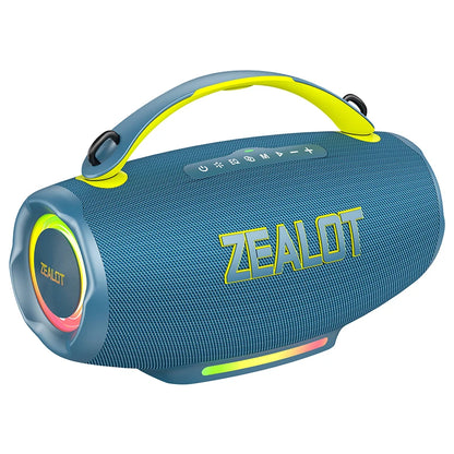 ZEALOT-S167 Portable Bluetooth Speaker 100W Outdoor Wireless Speaker IPX6 Waterproof Party Camping Speaker 12-Hour Battery Life Speaker for Birthday Parties Blue Speaker High-Quality Sound with Excellent Bass