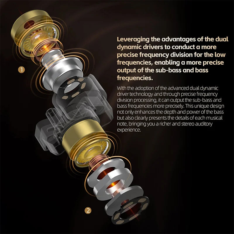 KZ ZA12 In Ear Earphones Wired IEM Headphones 2DD 4BA Hybrid Earbuds With 4 Step Tuning Switch Silver Plated Detachable Cable HiFi Audio For Audiophiles Musicians Gaming