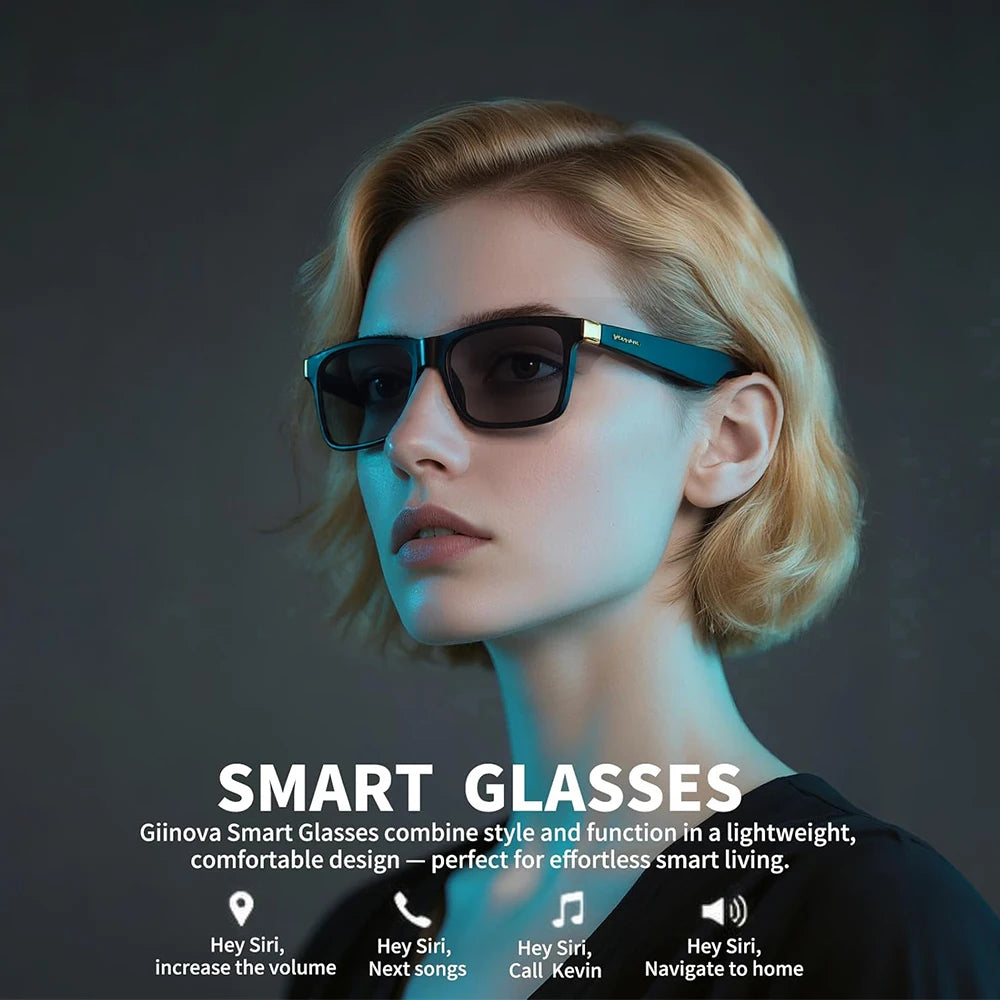 Smart Audio Glasses With Built-in Speakers, Wireless Audio Eyewear For Men Women Outdoor UV Protection, Voice Control Function Compatible With All Smart Mobile Devices For Sports Driving Daily Use