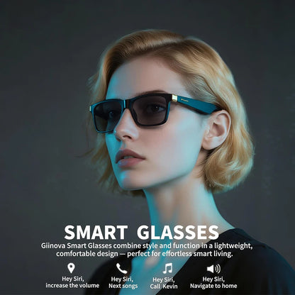 Smart Audio Glasses With Built-in Speakers, Wireless Audio Eyewear For Men Women Outdoor UV Protection, Voice Control Function Compatible With All Smart Mobile Devices For Sports Driving Daily Use