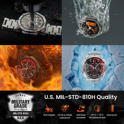 KOSPET TANK T3 Ultra 2 GPS Smart Watches Men Compass Altimeter Barometric 5ATM IP69K Waterproof AMOLED Bluetooth Call Mens Watch