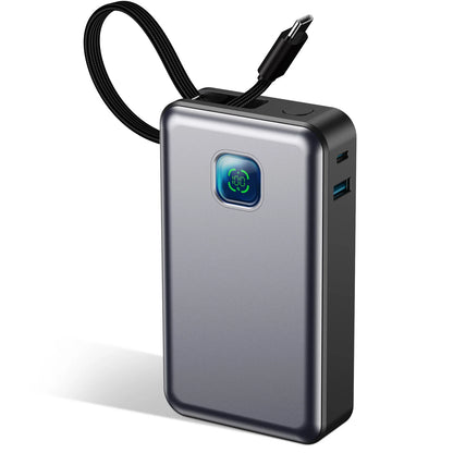 Power Bank 10000mAh PD30W/20000mAh PD45W Fast Charging Portable Charger with Built-in USB-C Cable for iPhone Samsung Ipad