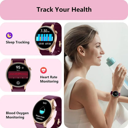 Fitness Tracker for Women: 1.32" AMOLED, HRM, Sleep/SpO2, 110+ Modes, 3ATM Water Resistant, iOS/Android