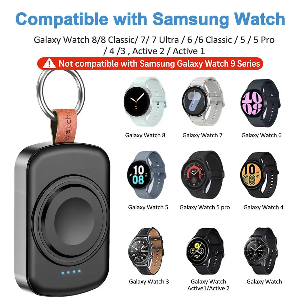 1800mAh Magnetic Wireless Portable Watch Type-C Fast Charger for Samsung Galaxy Watch 8/8 Classic/7 Ultra/6 Classic Fast Charging