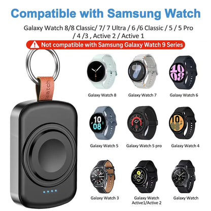 1800mAh Magnetic Wireless Portable Watch Type-C Fast Charger for Samsung Galaxy Watch 8/8 Classic/7 Ultra/6 Classic Fast Charging