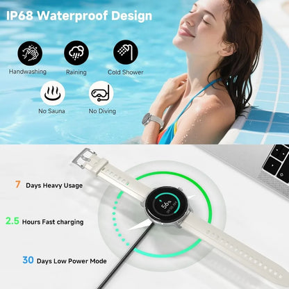 Lightweight Women's Fitness Tracker with Bluetooth, Voice Control, Waterproof Features and Multiple Sport Modes