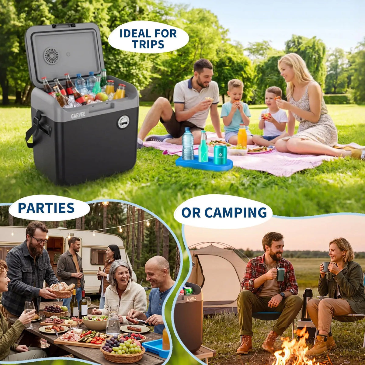 30L Electric Cooler And Warmer Portable Thermoelectric Fridge With 110V AC 12V Car Plug For Car Truck Camping Travel