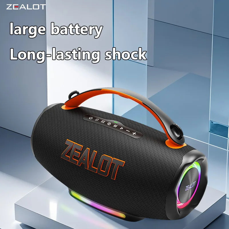 ZEALOT-S167 Portable Bluetooth Speaker 100W Outdoor Wireless Speaker IPX6 Waterproof Party Camping Speaker 12-Hour Battery Life Speaker for Birthday Parties Blue Speaker High-Quality Sound with Excellent Bass