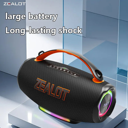 ZEALOT-S167 Portable Bluetooth Speaker 100W Outdoor Wireless Speaker IPX6 Waterproof Party Camping Speaker 12-Hour Battery Life Speaker for Birthday Parties Blue Speaker High-Quality Sound with Excellent Bass