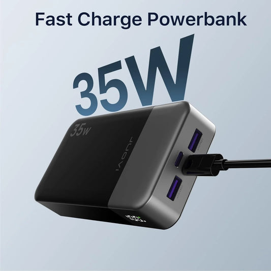 JUOVI Portable Power Bank 35W 20000mAh Battery Pack Fast Charging, PD3.0 QC4.0 Phone Battery Pack with LED Display for iPhone 17 16 15 14, Galaxy, Tablet, Switch, Etc